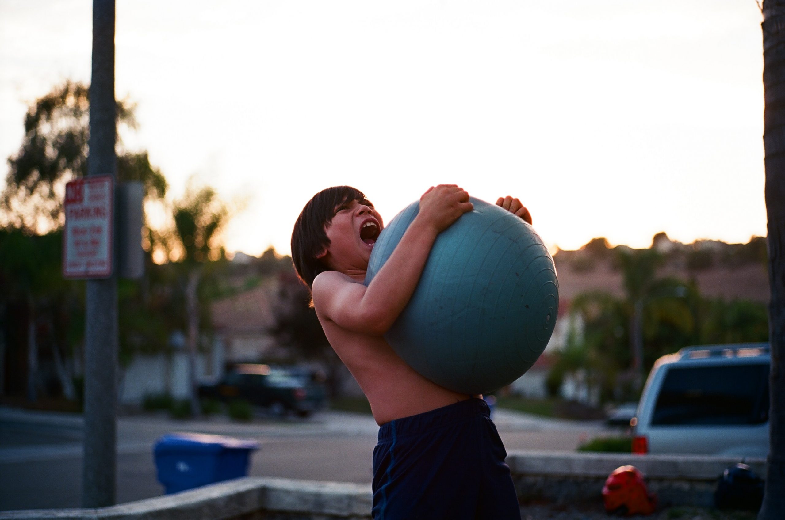 boy holding ball