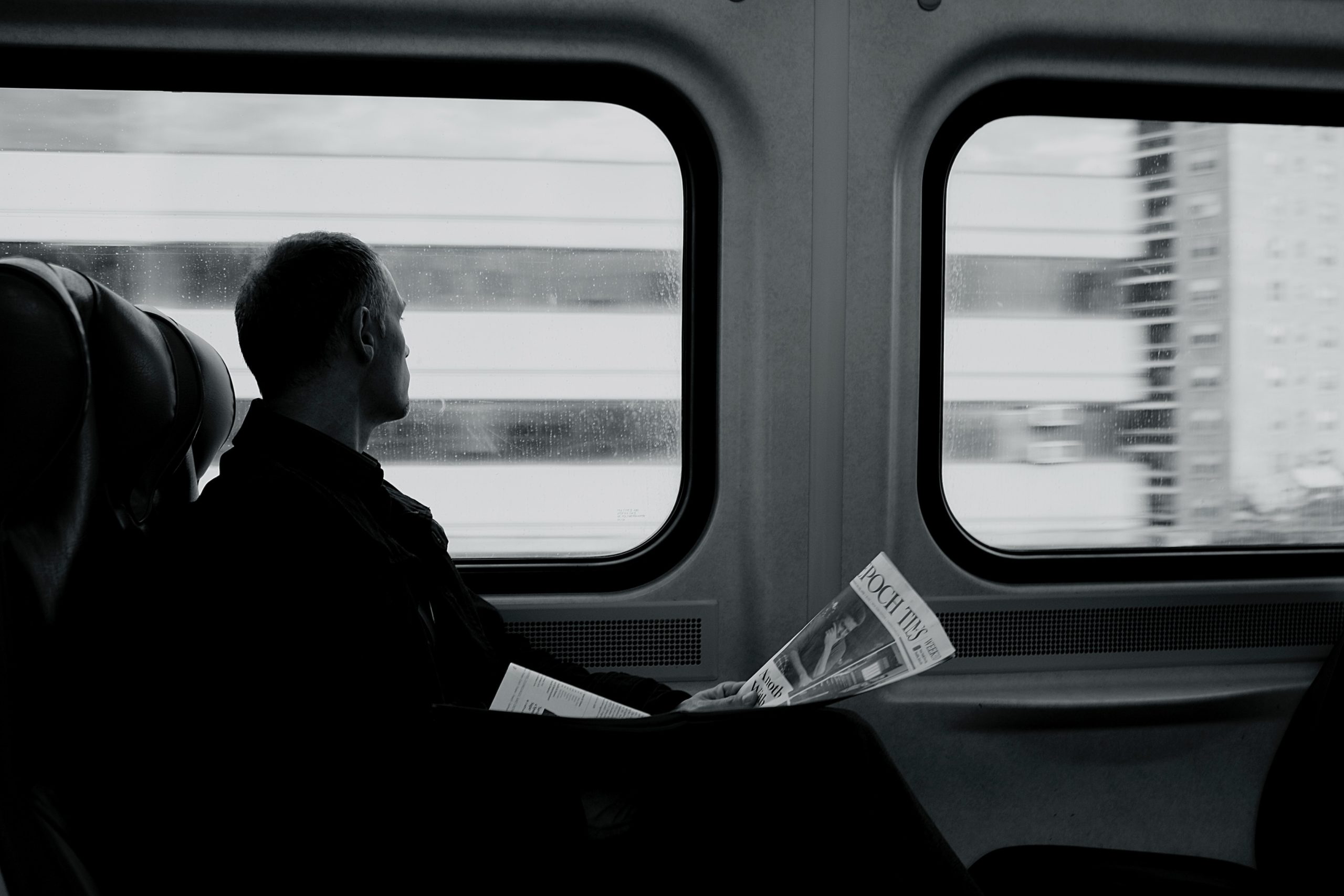 person on train