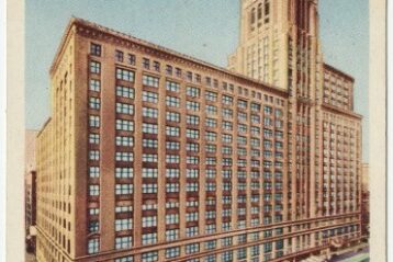 Image of Hudson's flagship store as seen on 1951 postcard