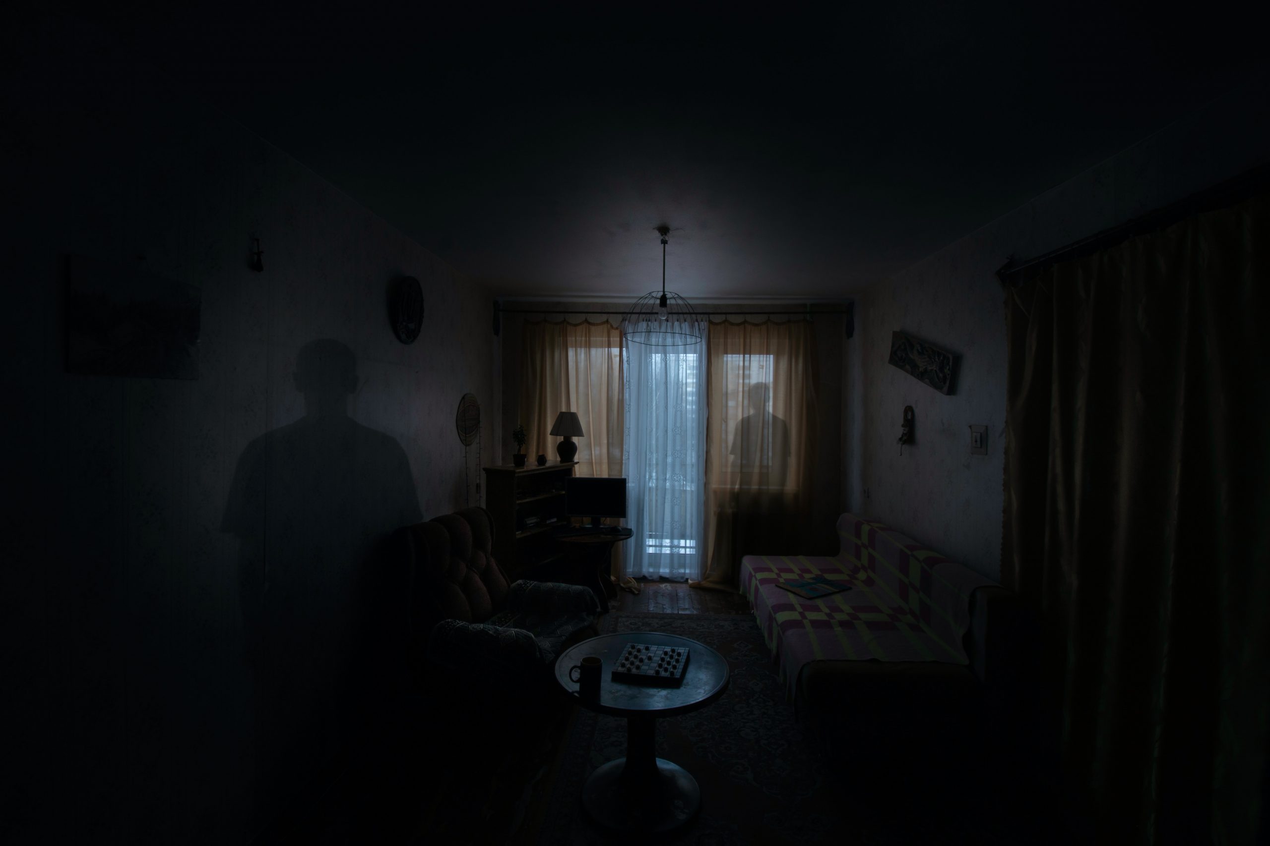 two shadows inside room