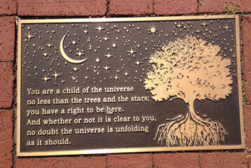 quote from desiderata on plaque