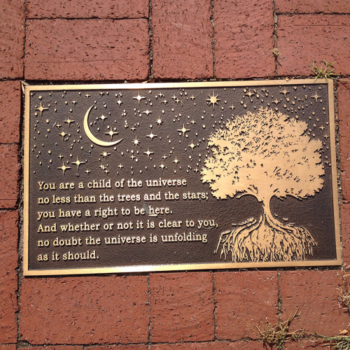 quote from desiderata on plaque