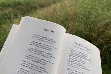 Book open to Elizabeth Bishop's poem One Art