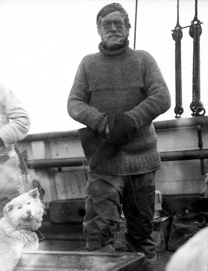 black and white photo of Ernest Shackleton