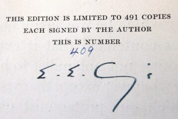 Edition statement sign by e. e. cummings