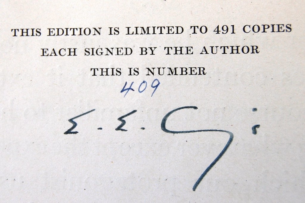 Edition statement sign by e. e. cummings